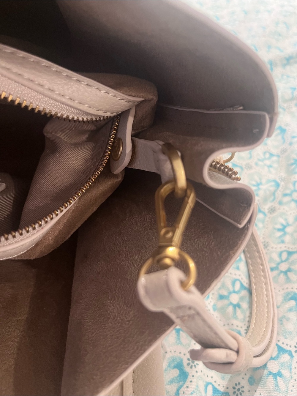 Zara Mini Pebbled Leather Top-Handle Crossbody — Light Beige - Picture 9 of 10